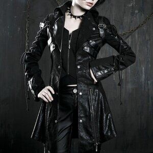 Punk Rave PU Leather Gothic Jacket Y-349 Size S